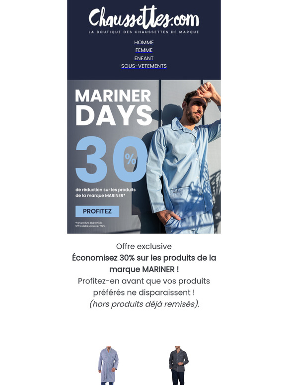🛍️ Derniers Jours : -30% sur MARINER ! Je fonce !