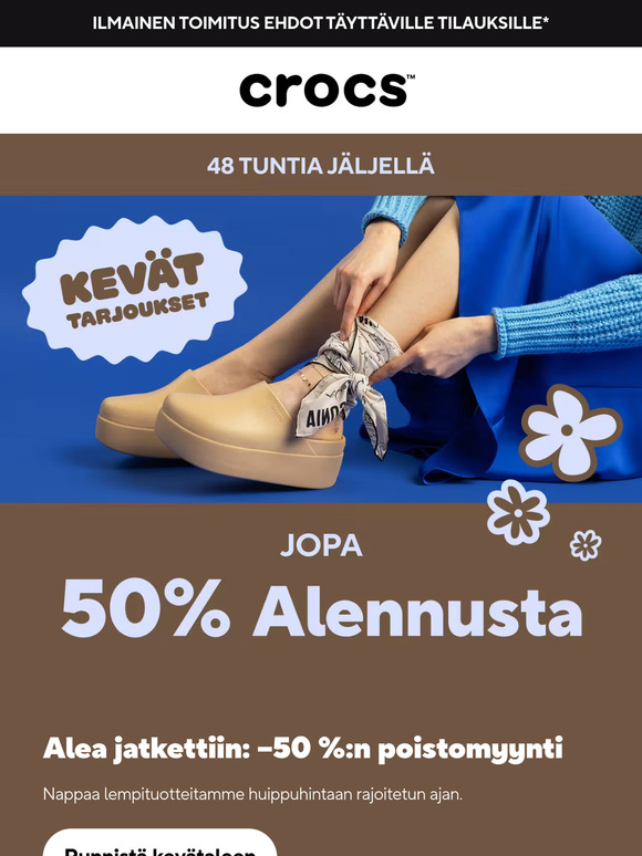 Alea jatkettiin: –50 %:n poistomyynti
