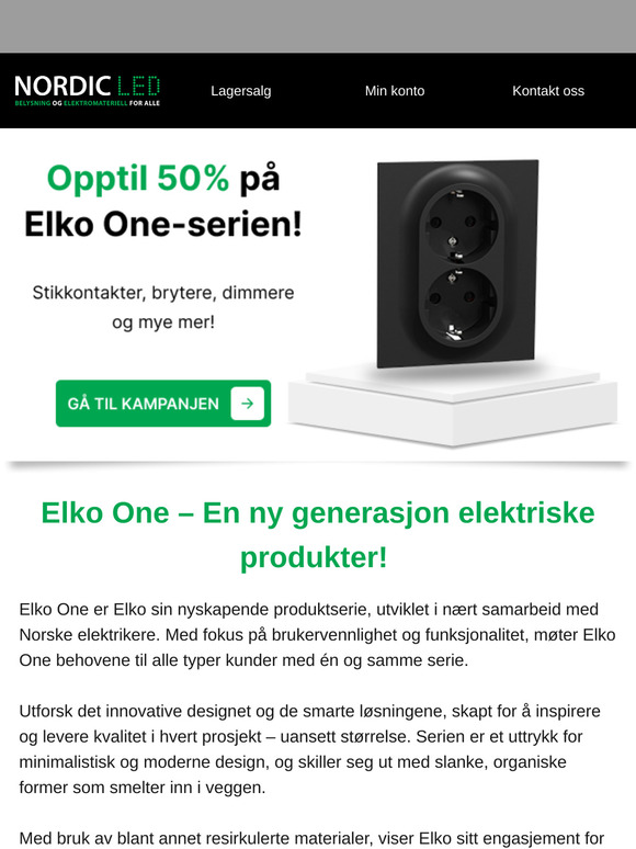 [SALG] Opptil 50% på Elko One-serien! 🔥