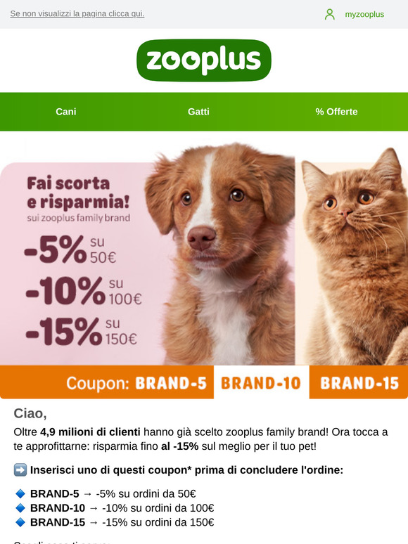🐾 Fino al 15%! Ma solo fino a lunedi!