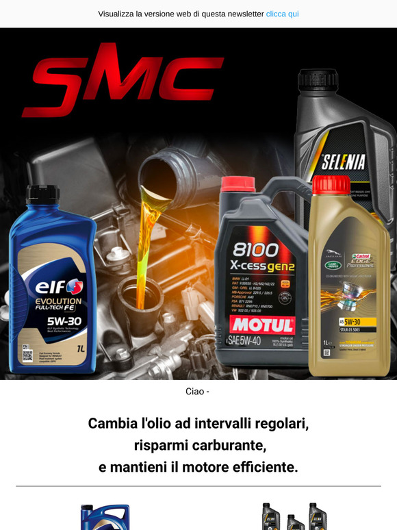 🚗 Hai già cambiato l'olio motore alla tua auto? Approfitta dell'extra sconto fini al 5%