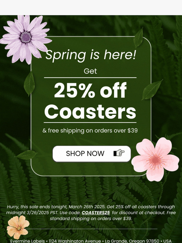 ✨ 25% off Coasters 🌟| Evermine