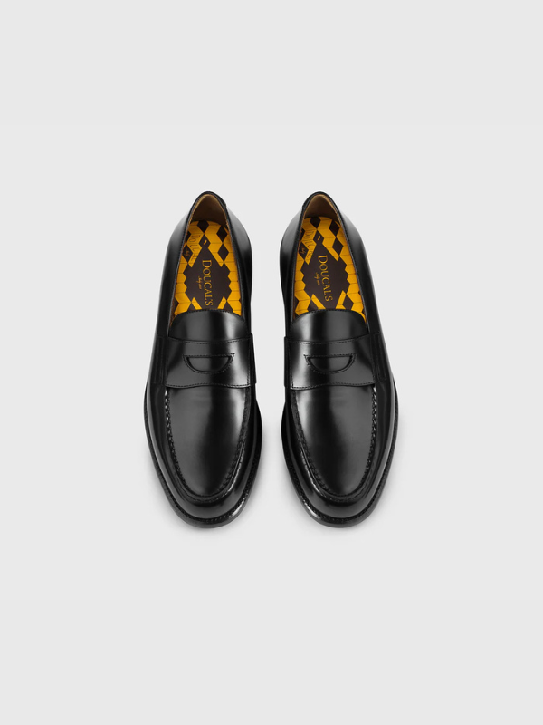 Mocassino "Mario 50" in pelle spazzolata nero
