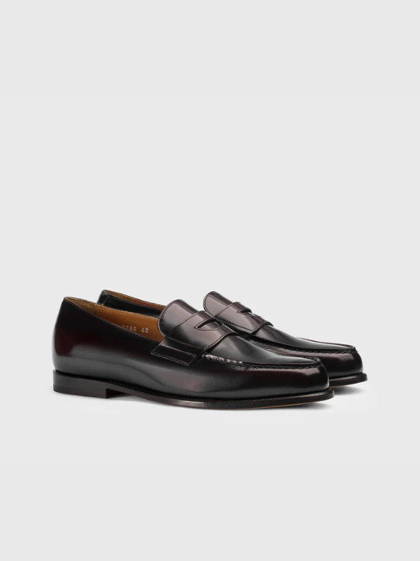 Mocassino "Mario 50" in pelle spazzolata burgundy