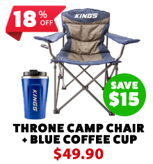 Throne Camping Chair + Blue Coffee Cup