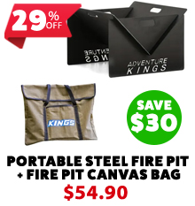 Portable Steel Fire Pit + Fire Pit Canvas Bag