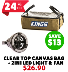 Clear Top Canvas Bag + 2in1 LED Light & Fan