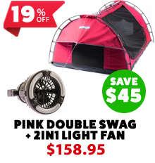 Pink Double Swag + 2in1 Light Fan