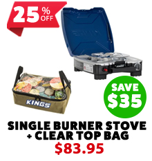 Single Burner Gas Stove + Clear Top Canvas Bag