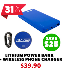 Lithium Power Bank 10000mAh Blue + 15W Wireless Phone Charger