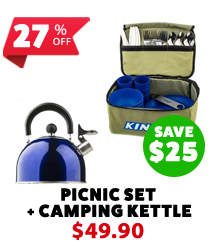 37 Piece Picnic Set + Camping Kettle