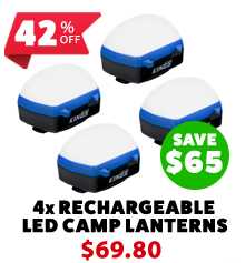 4 x Lithium Rechargeable LED Camp Lantern