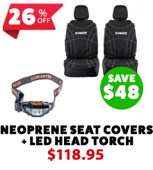 Premium Neoprene Seat Covers + Head Torch