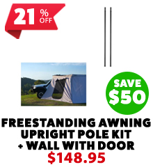 Plus Freestanding Awnings Upright Pole Kit (Twin Pack) + Plus Tourer Freestanding Awning Universal W