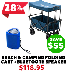 Beach & Camping Folding Cart + Bluetooth Speaker