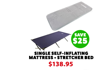 Self-Inflating Foam Mattress - Single + Camping Stretcher Bed