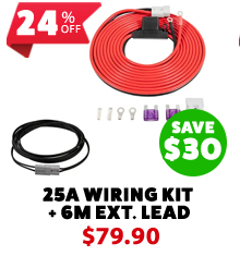 25A Wiring Kit + 6m Solar Extension Lead