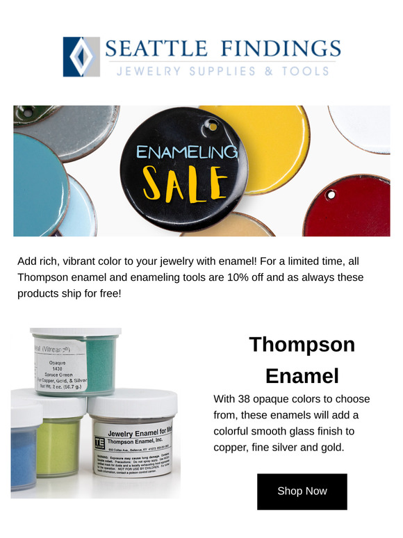 10% off + Free Shipping on Enamel & Enameling Tools!