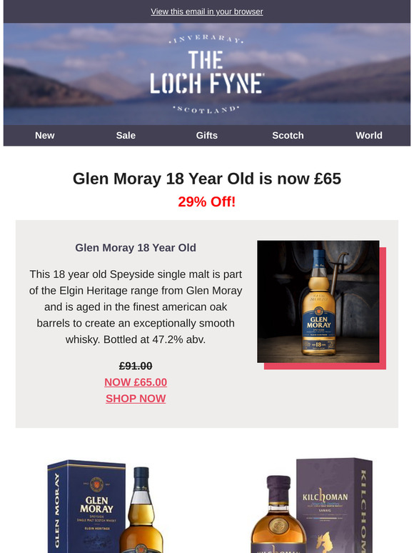 Heads up, £26 off Glen Moray 18 Year Old