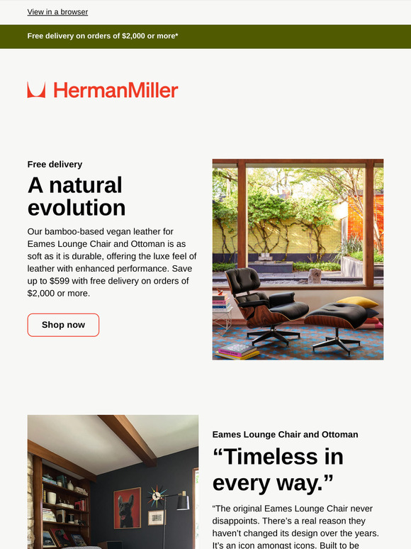 Eames Lounge Chair and Ottoman: Save up to $599