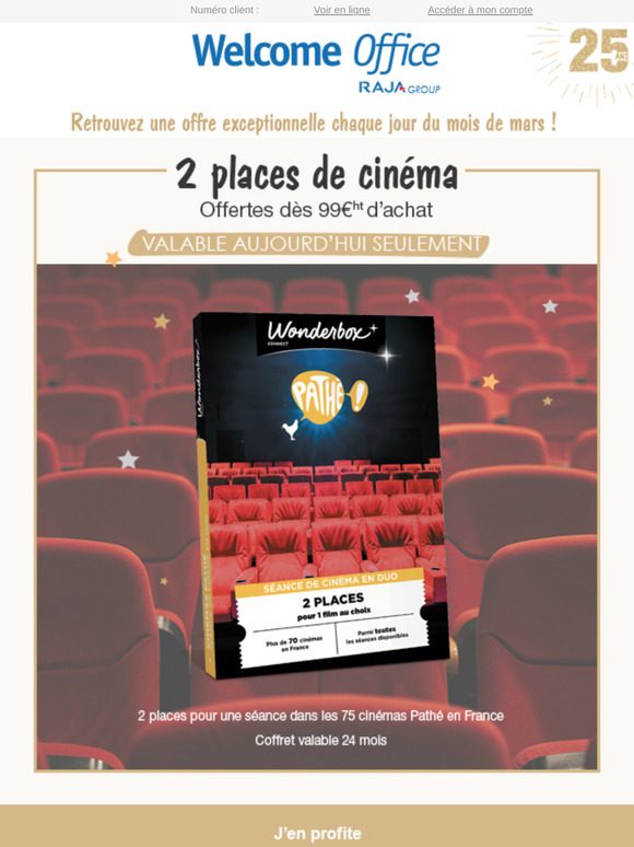 2 places de cinéma Pathé offertes !