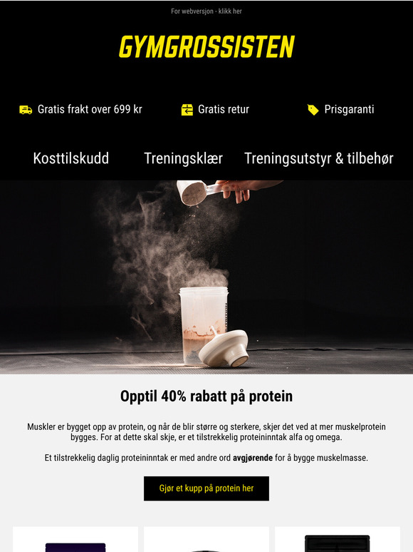 Opptil hele 40% rabatt på protein! 💪
