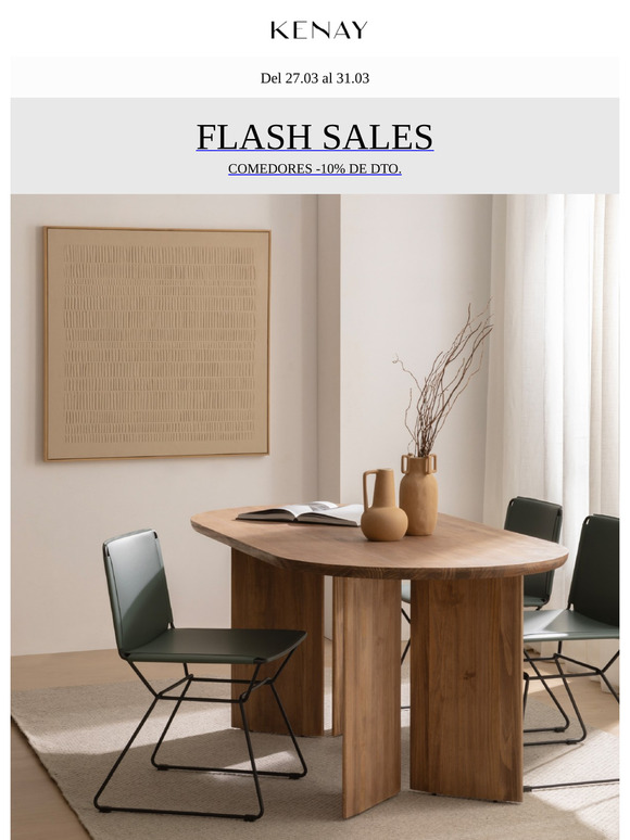 Flash Sales 🔥 Comedores -10% dto.