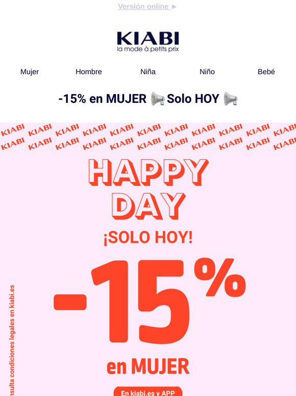 😲 SOLO HOY -15% en TODO mujer 😲