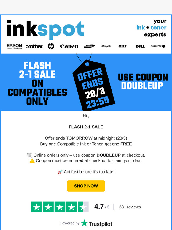 Flash 2-1 SALE: Act fast!