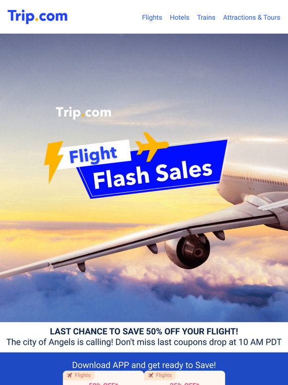 Last Call for 50% OFF Flights!