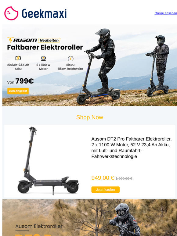 🛴 Stilvoll & sicher fahren – Die neuen Ausom E-Scooter sind da!