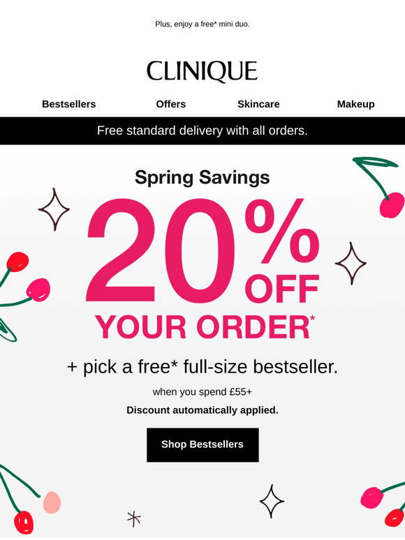 Glow up with 20% off + a free full size 💛