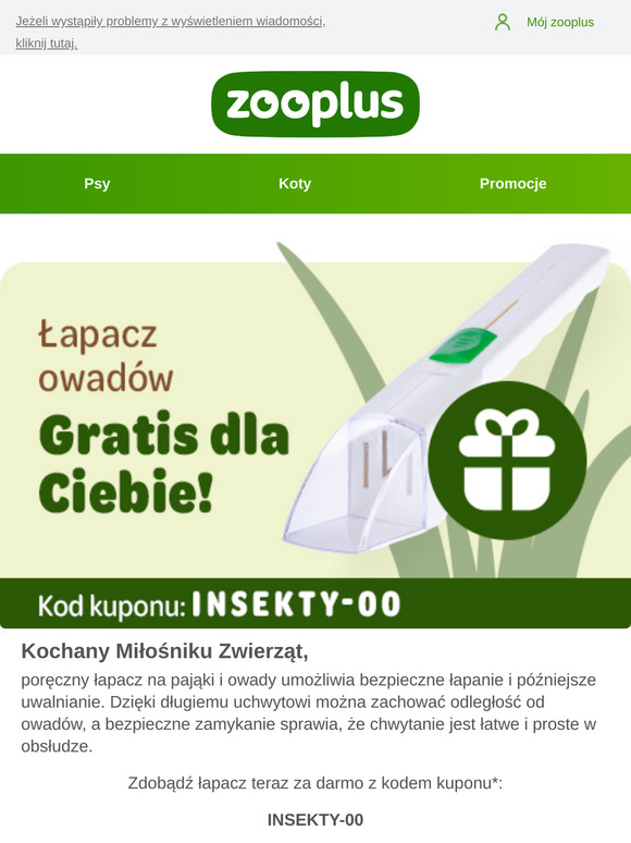 Otrzymaj łapacz owadów GRATIS!