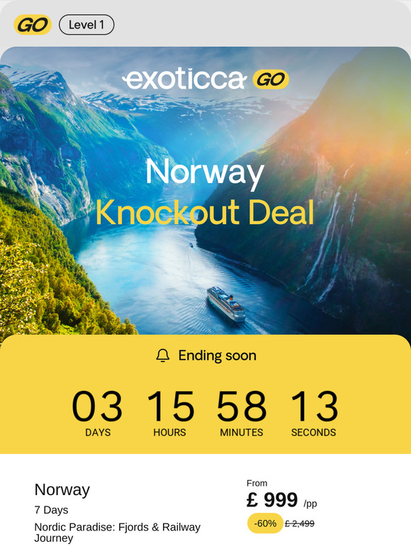 Last chance ⏰ Explore Norway for £999