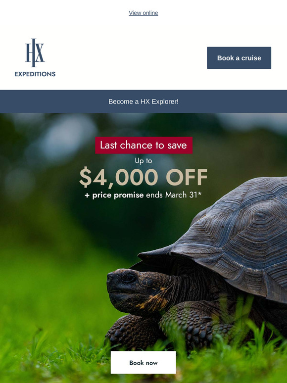 Final call: Up to 25% off ends March 31