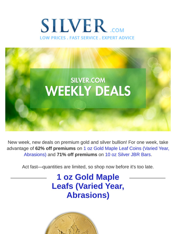 Steep Premium Discounts on Gold Maples & Silver Bars
