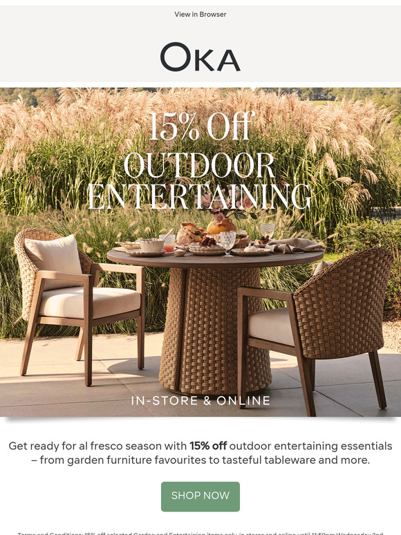 15% off Outdoor Entertaining