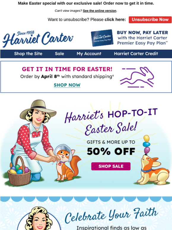 Harriet Carter Harriet’s Hoppy Easter Sale Order by 4/08! Milled