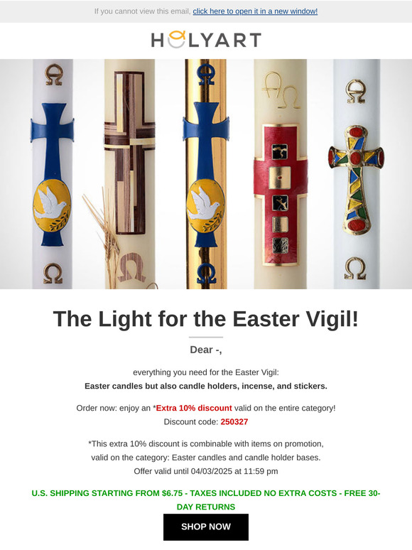 Dear —, the Light for the Easter Vigil!