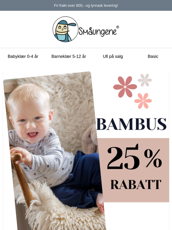 25% rabatt på barneklær i BAMBUS 🥰