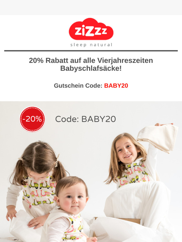20% Rabatt auf Vierjahreszeiten Babyschlafsäcke – Jetzt den perfekten Schlafsack sichern!
