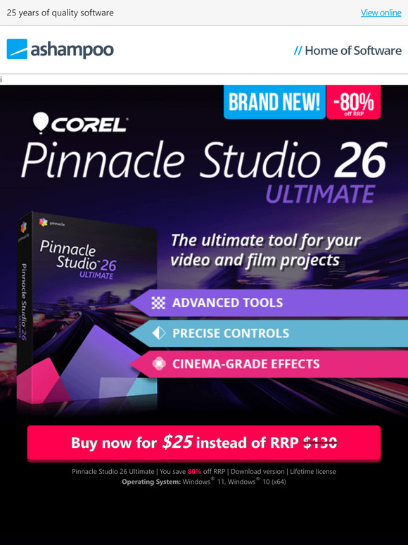 Unleash your creative power with Pinnacle Studio 26 Ultimate!
