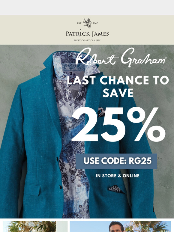 Last Chance 25% Off Robert Graham