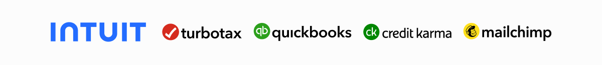 Intuit logo | TurboTax logo | QuickBooks logo | Credit Karma logo | Mailchimp logo