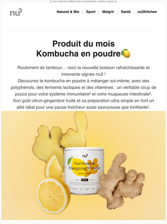 🍋 Nouveau & innovant : le nu3 Kombucha en poudre