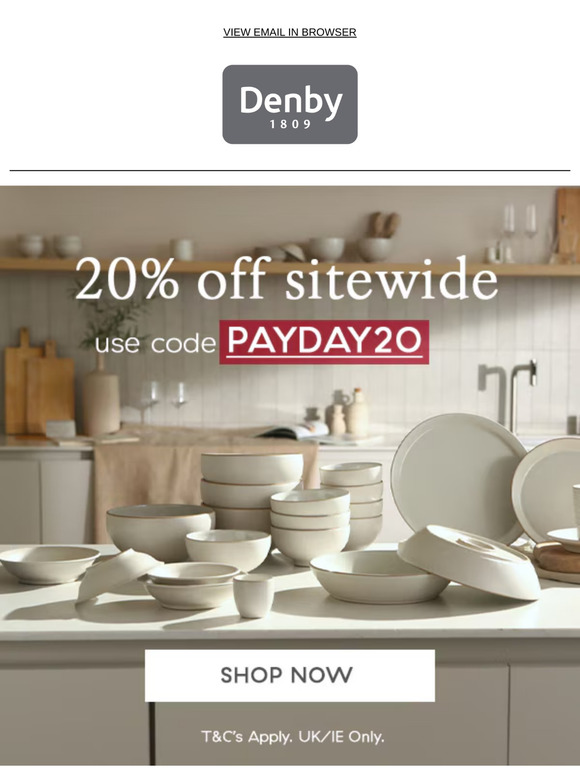 20% OFF everything with code PAYDAY20