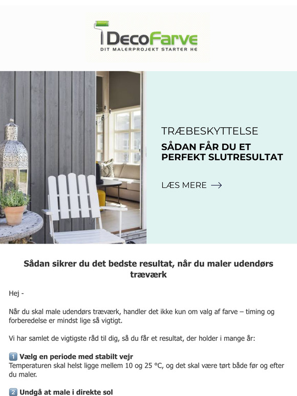 Hvornår er det bedst at male udendørs træværk? 🌤️