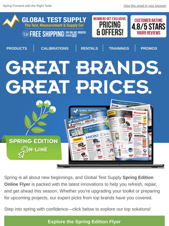 🌷 Gear Up for Spring with Global Test Supply Latest Online Flyer!