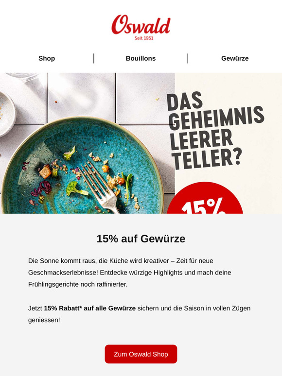 15% auf alle Gewürze