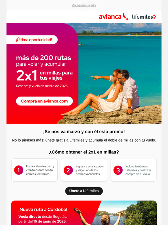 🚨 ¡Corre! Se acaba el 2x1 en millas